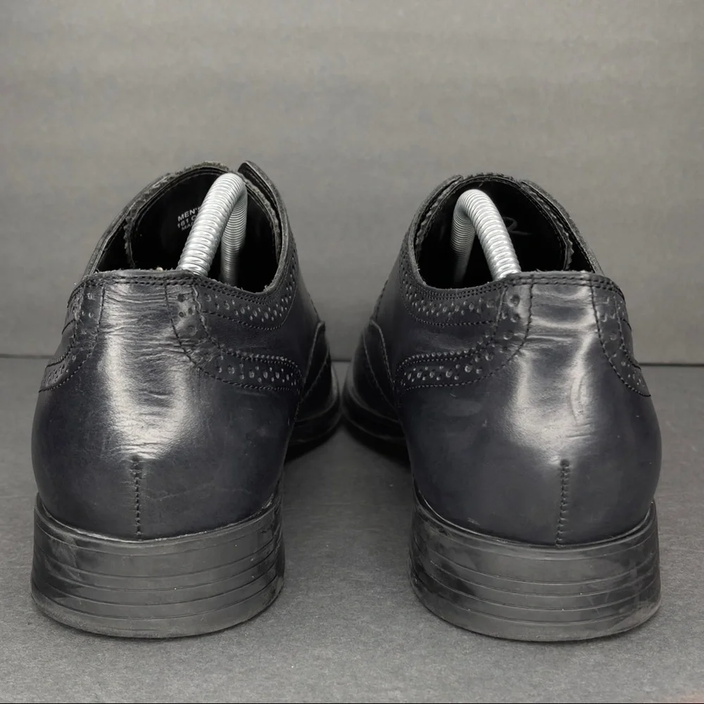 Cole‎ Haan Dress Shoes Men's 10.5M Black Copley Wing-tip Derbys Oxford Leather.